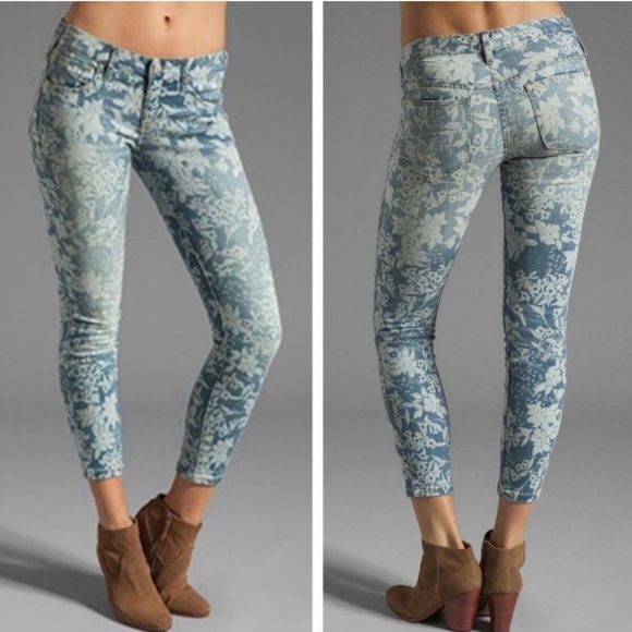 Free People, Hawaiian Floral Skinny Jeans,‎ Size 27 - Picture 7 of 7